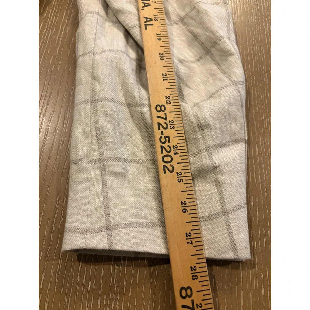 Lauren Ralph Lauren Men's 56L Linen Cotton Plaid Blazer Sport Coat Beige Gray